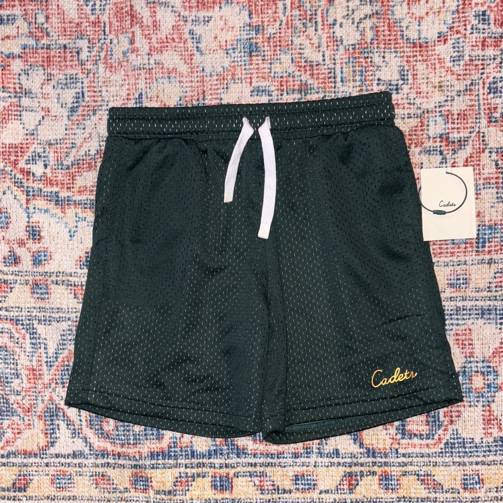 Cadets Check Out Mesh Shorts in Green SZ 10/12 (25-28” Waist) NWT